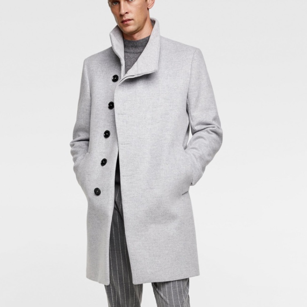 Zara asymmetrical collar coat